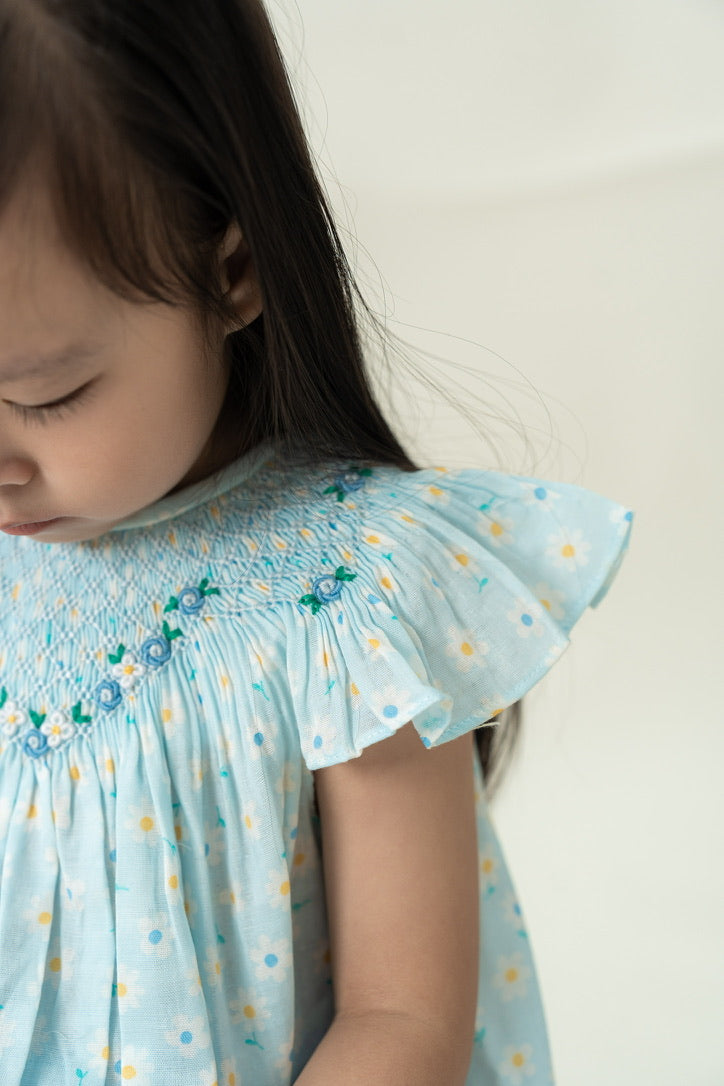 Daisy Blue Fairy Wing Smocked Dress
