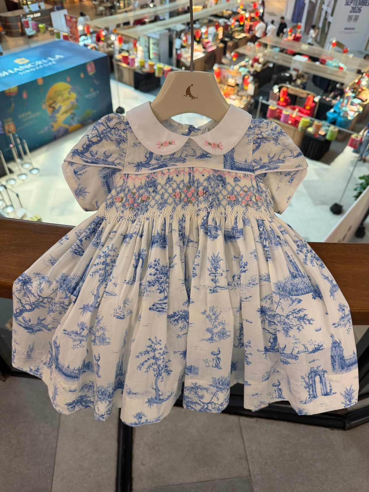 Charlotte in blue print