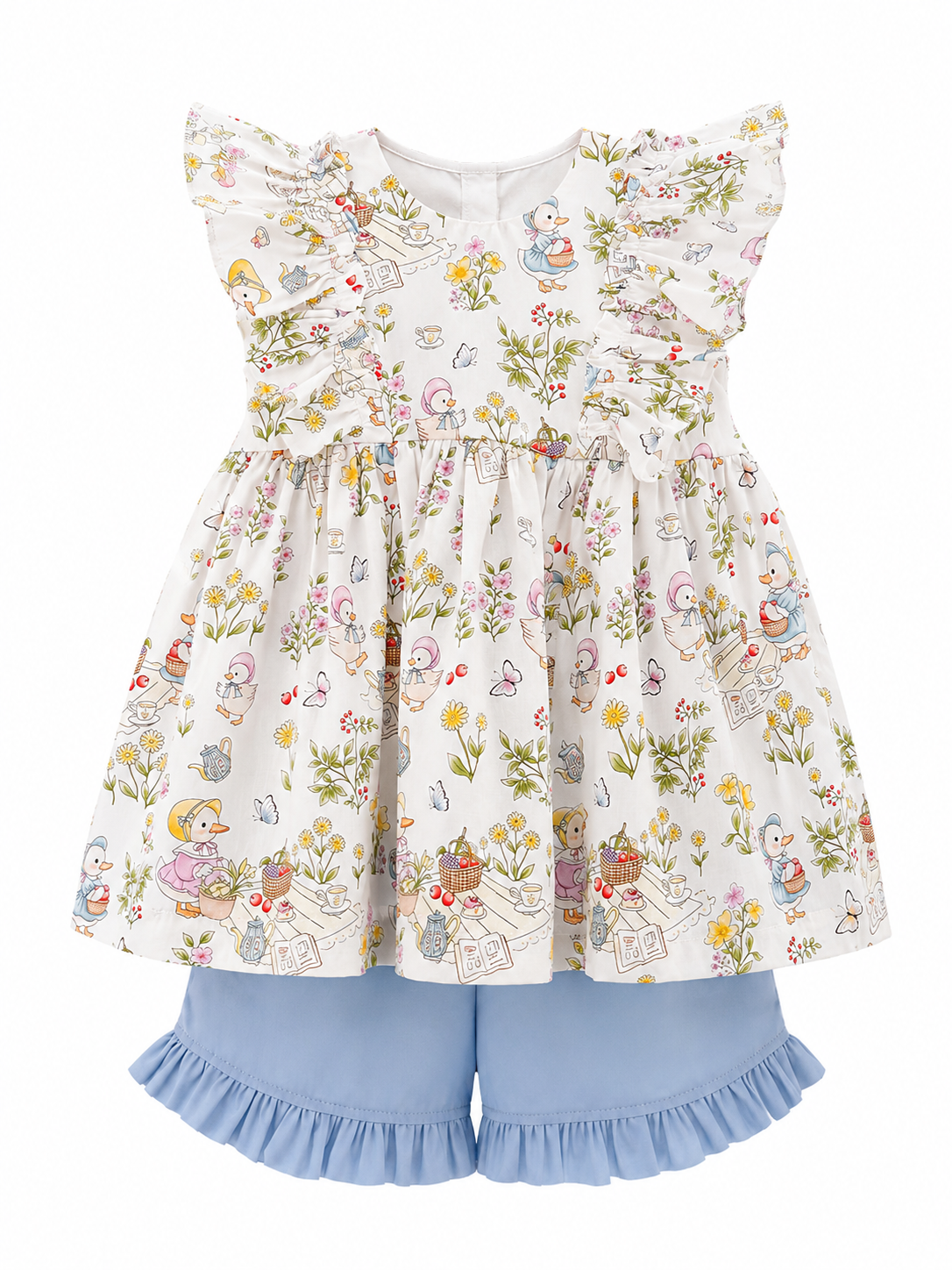 Olive set in duckies & tea party