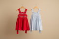 Jaslyn Smocked Dress - Blue/White and Red/White