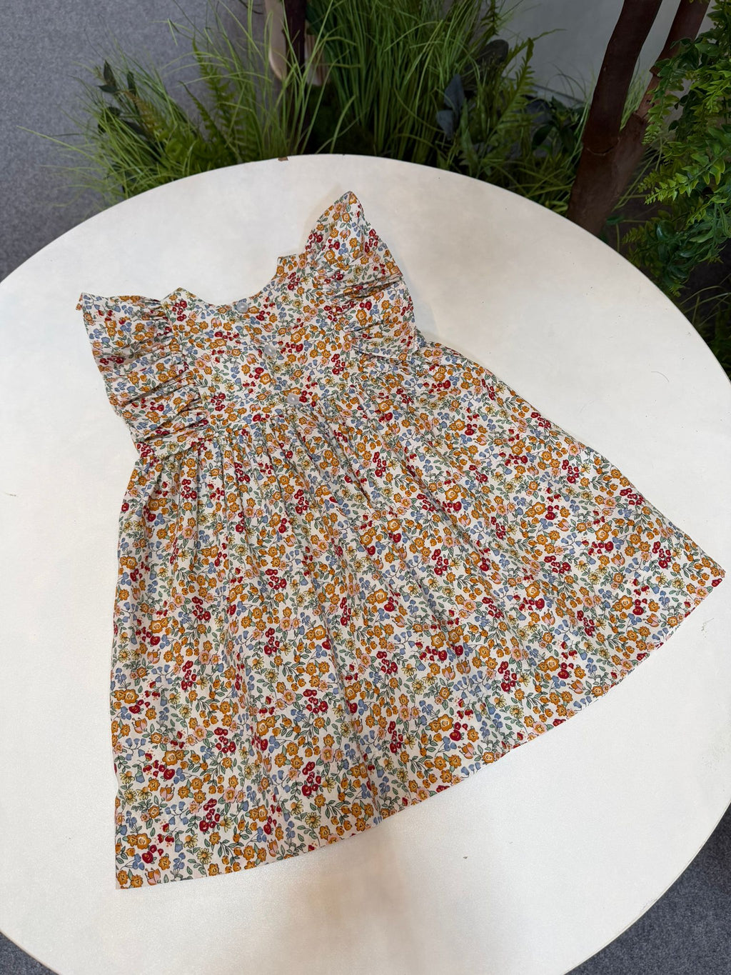 Aria Dress - Red and Yellow Floral