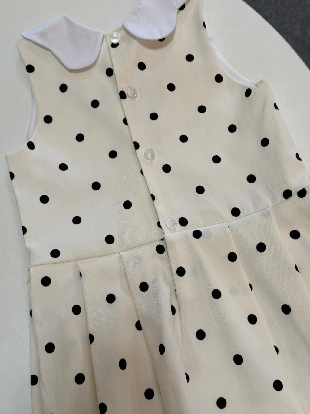 Luna Collar Dress - Polka Dots