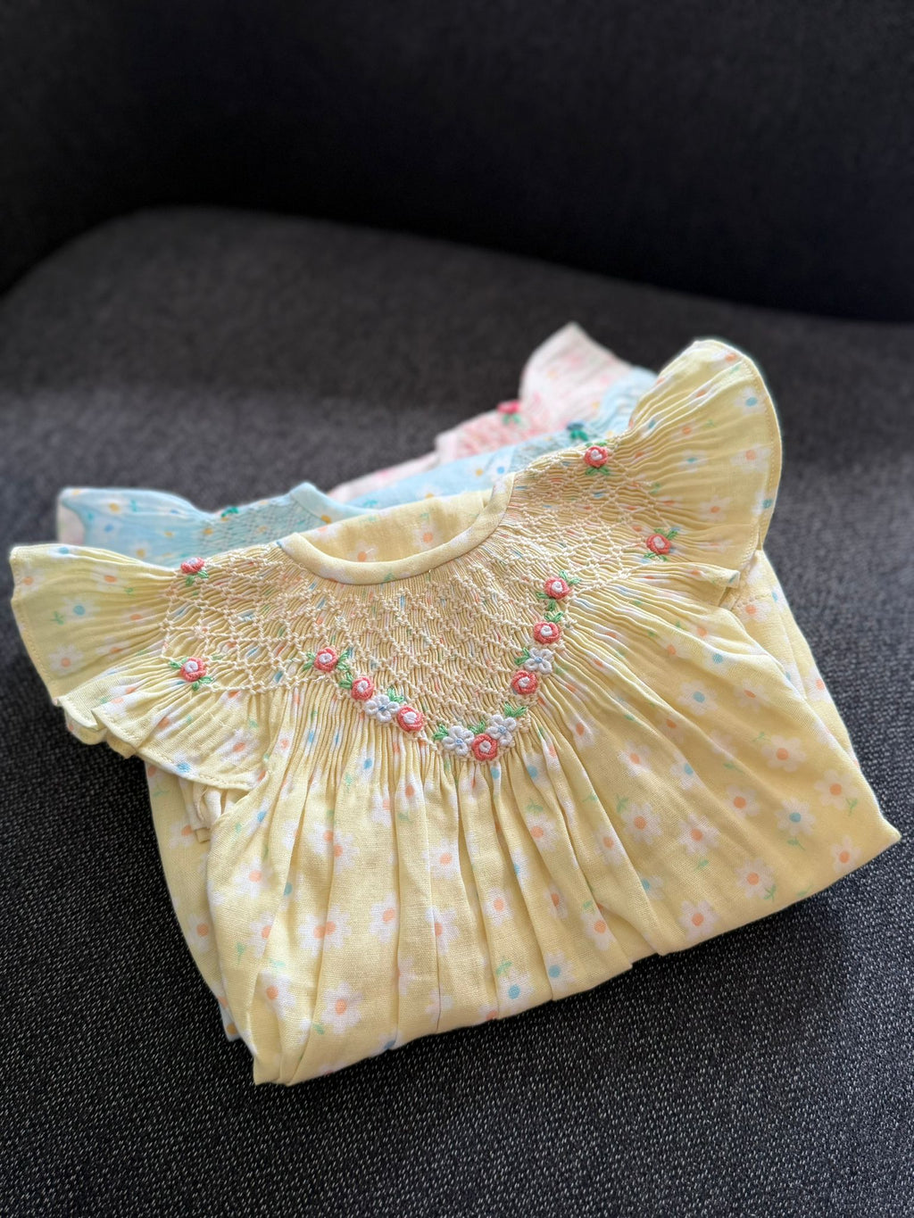 Yellow Fairy Wing Smocked Dress
