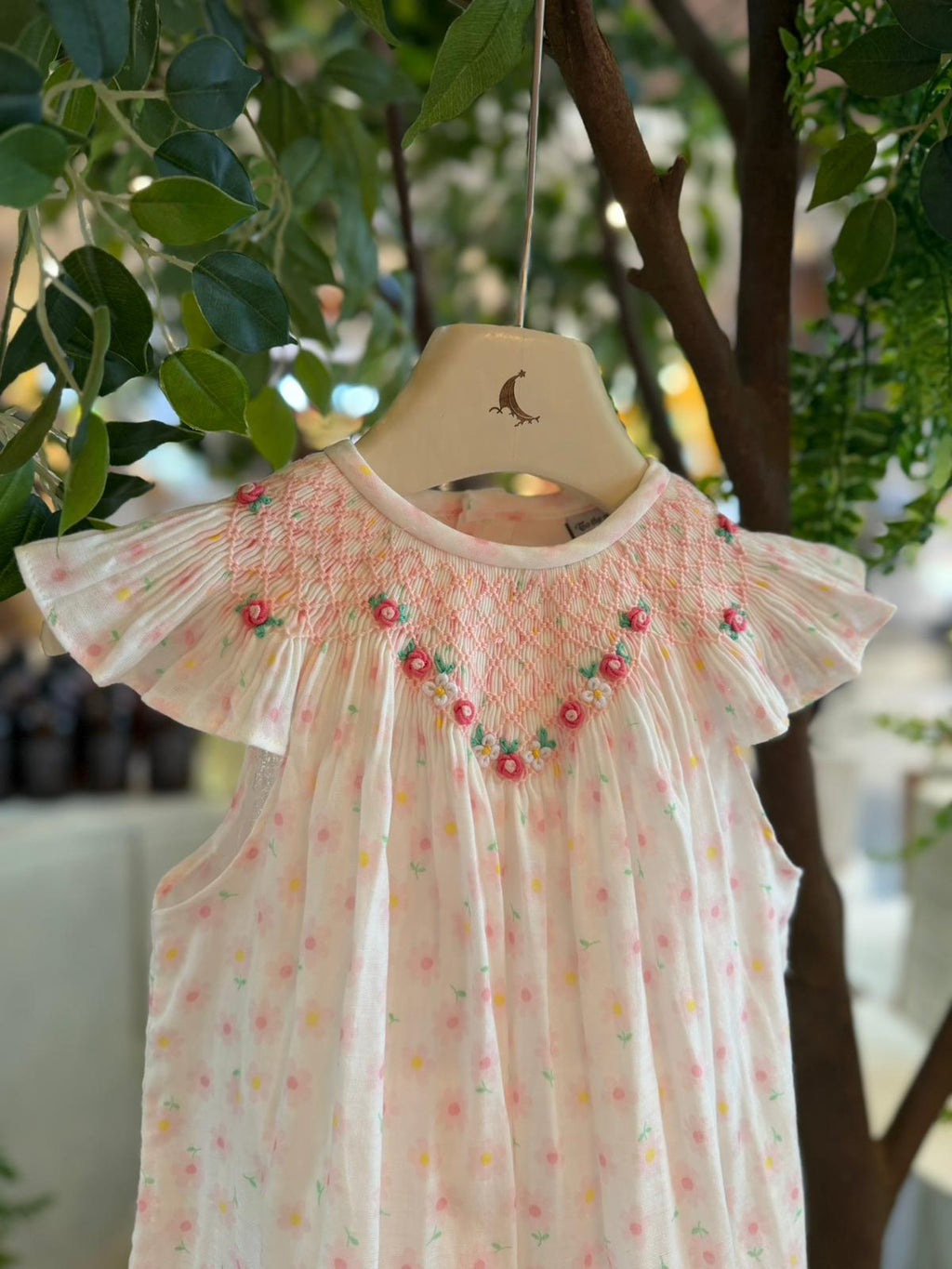Pink Fairy Wing Smocked Dress