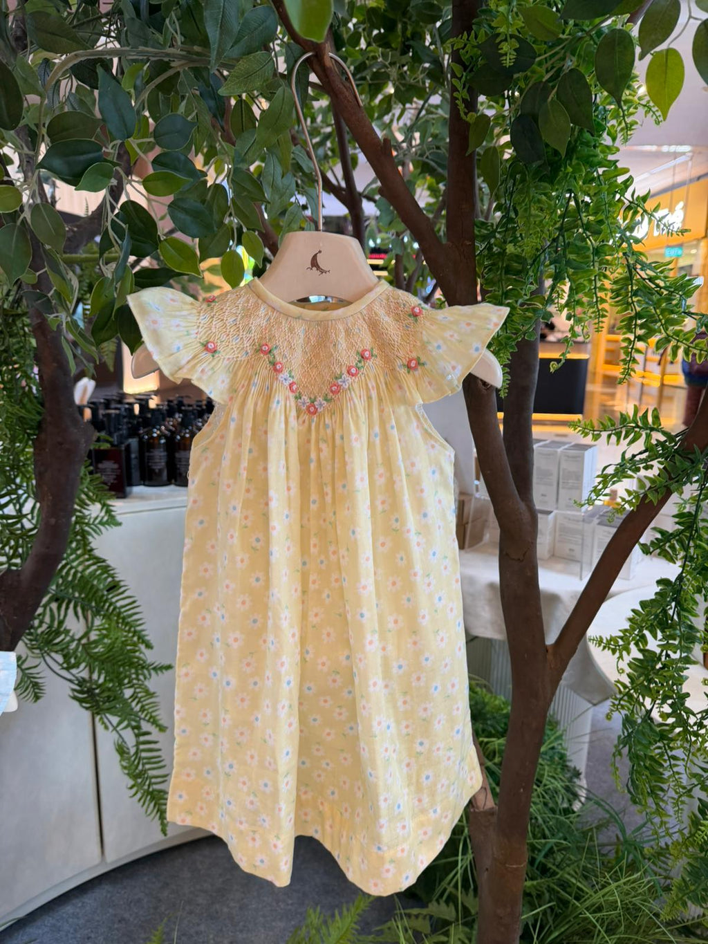 Yellow Fairy Wing Smocked Dress