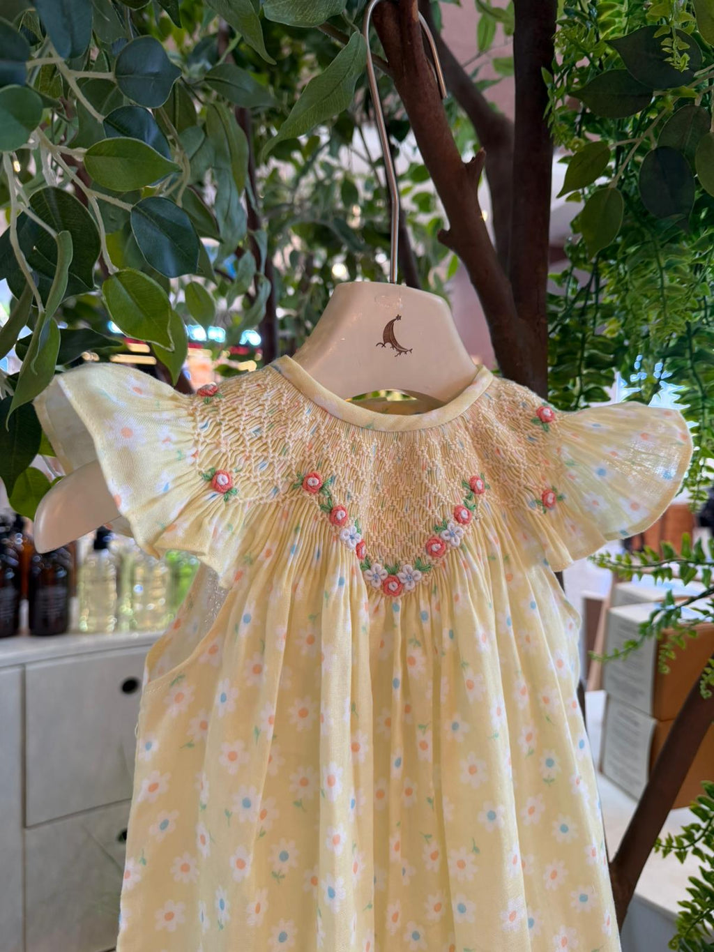 Yellow Fairy Wing Smocked Dress