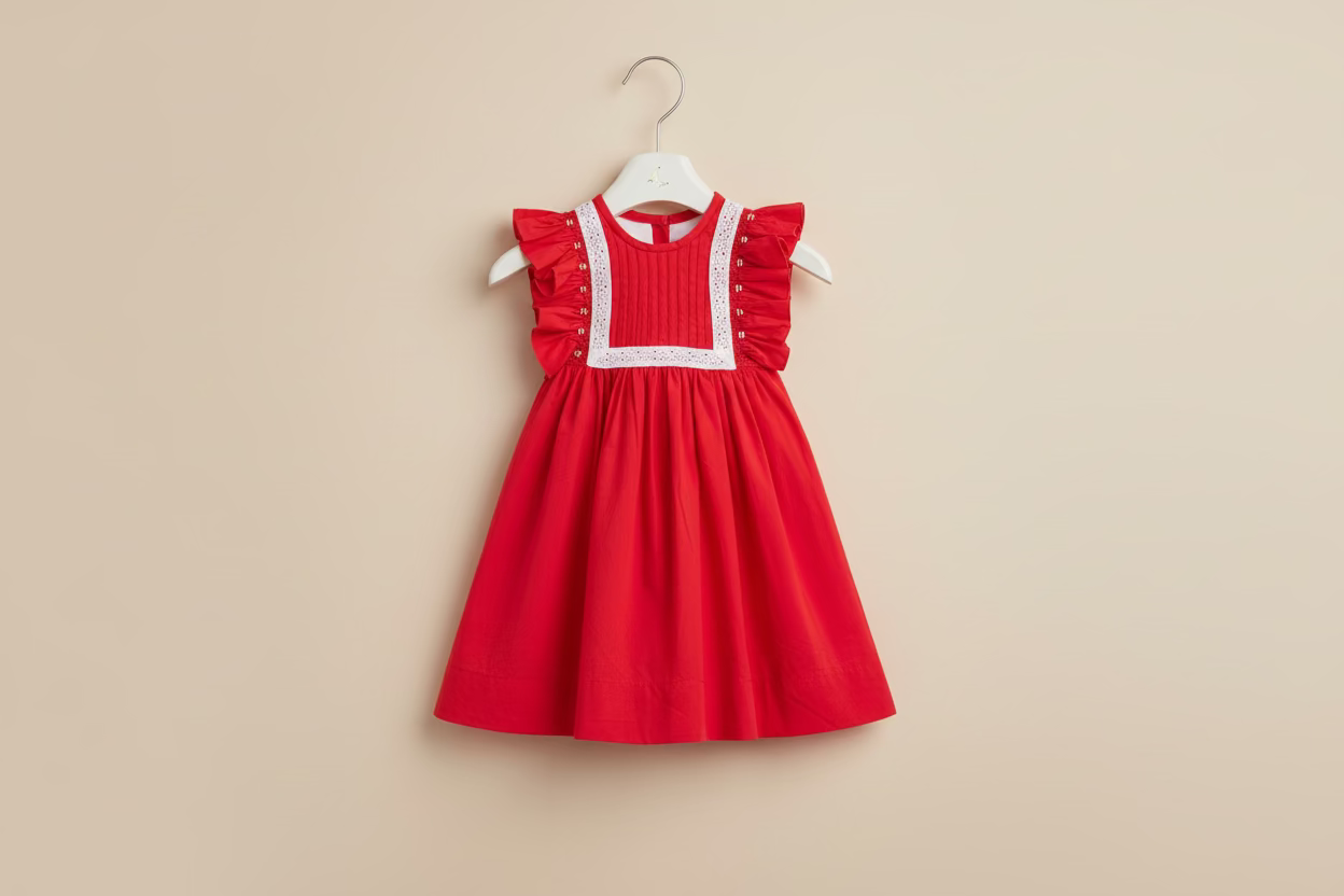 Red Fairy Wing in Butterfly Smocked Dress