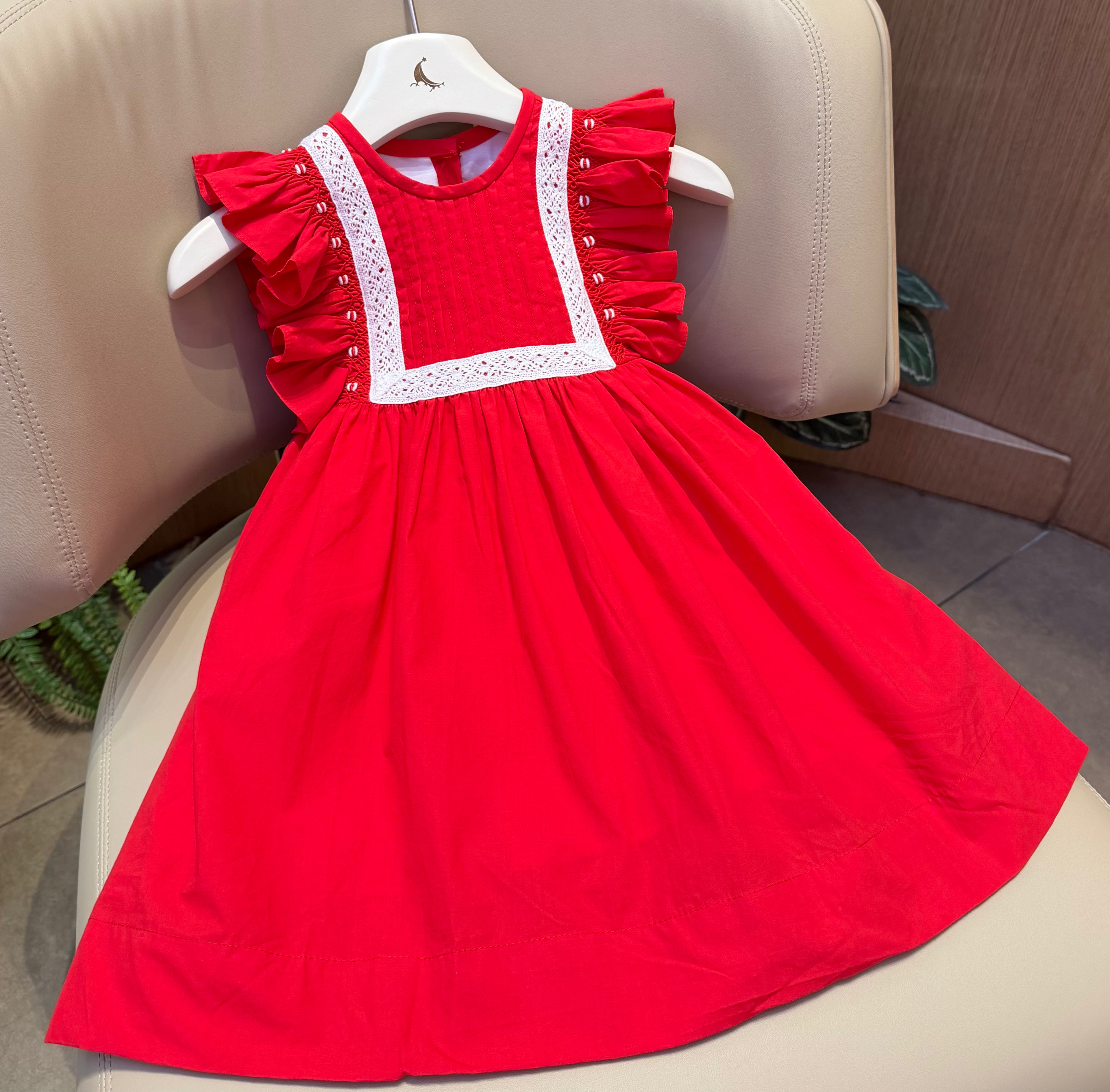 Red Fairy Wing in Butterfly Smocked Dress
