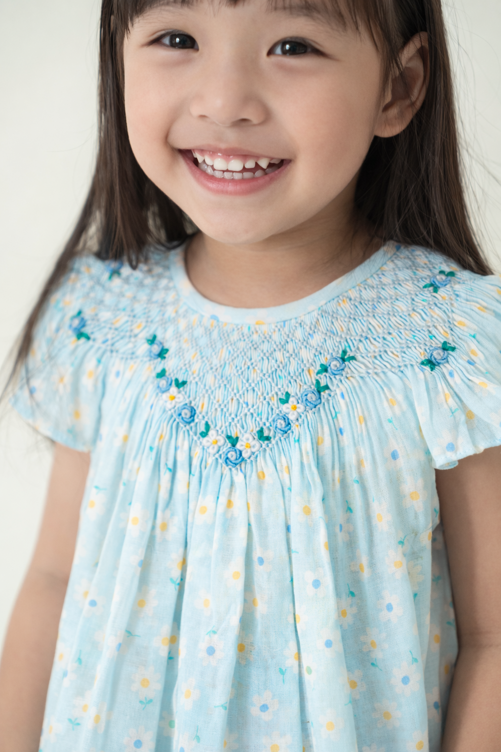 Daisy Blue Fairy Wing Smocked Dress
